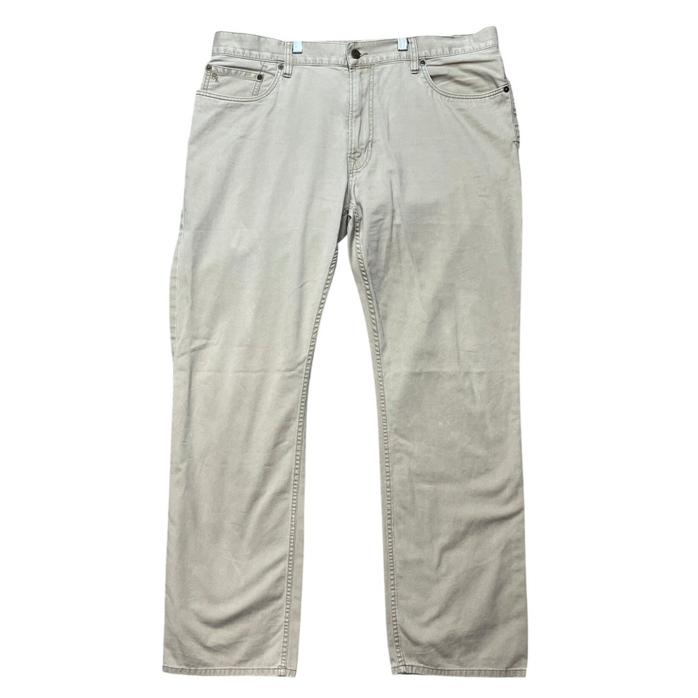Polo Ralph Lauren Pants Men 38x32 Tan Straight Leg Flat Front 5-Pocket Twill EUC